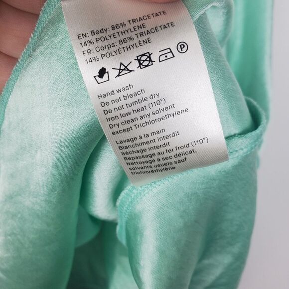 NANUSHKA Zarina Mint Washed Satin High Waist Circle Slip On Skirt Stretchy Waist - Picture 6 of 8